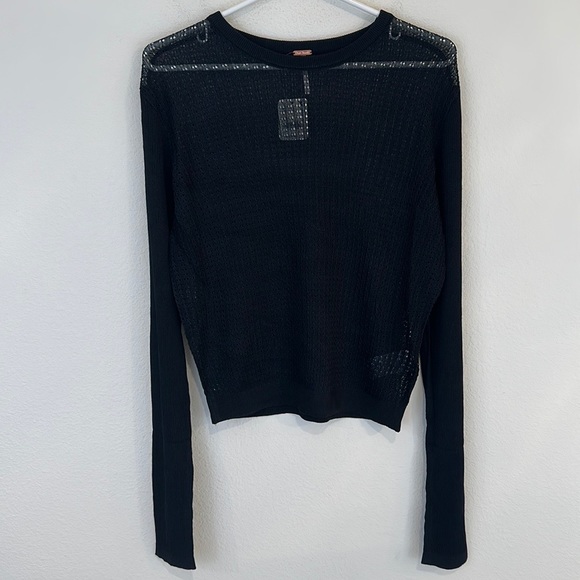 NWT Free People H20 Crew Pullover Black - Picture 2 of 12